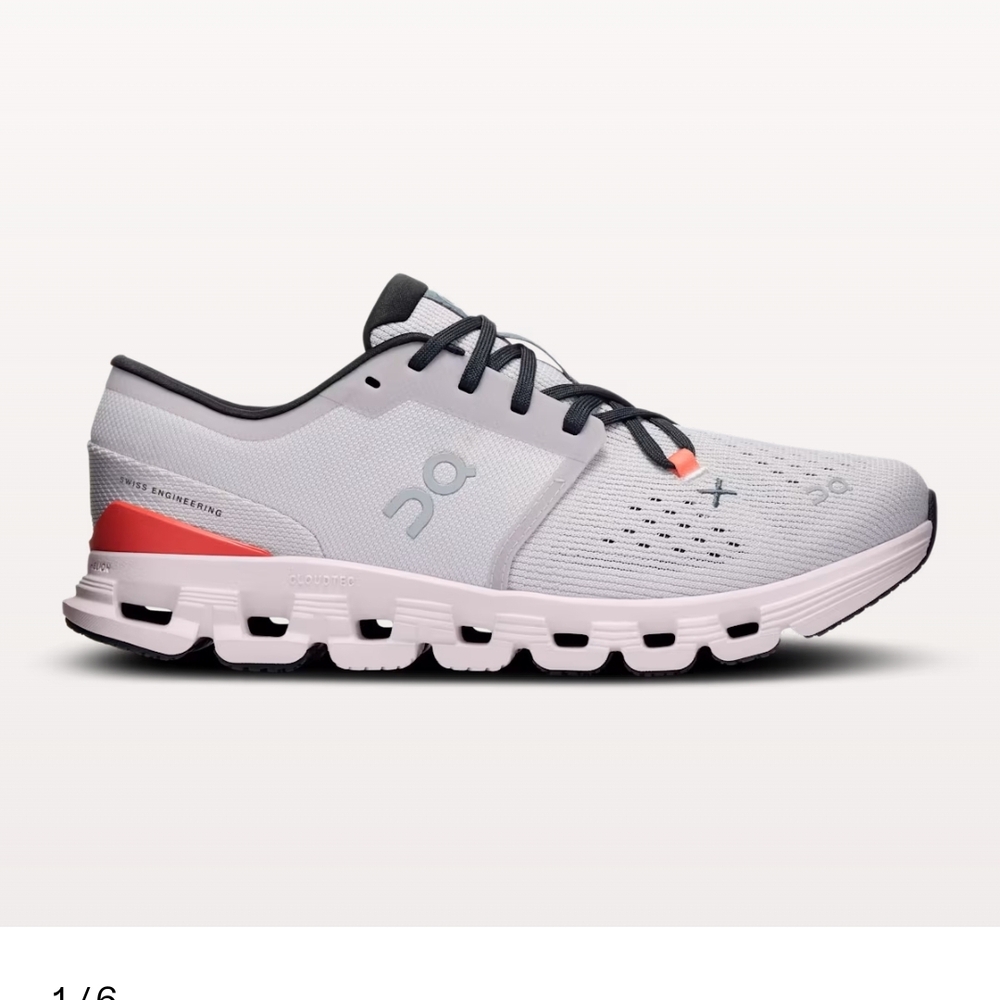 On Running White and Red Sneakers